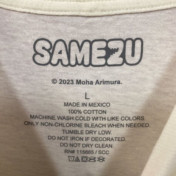 Samezu Tiger Shark Yummy Pancakes Kawaii Graphic Design T-Shirt Large - Picture 4 of 4